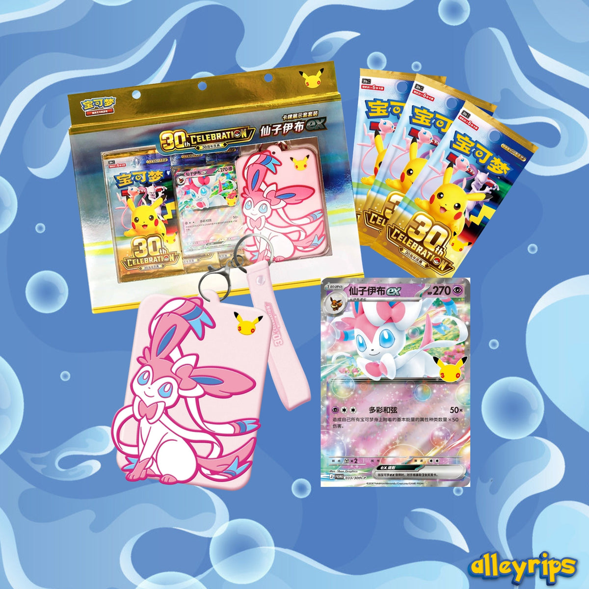 Pokemon CHINESE 30th Celebration Keychain/Card Display Box
